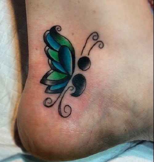 Pretty Green Butterfly Tattoo