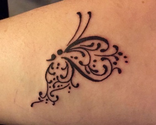 Semi Colon Butterfly Tattoo