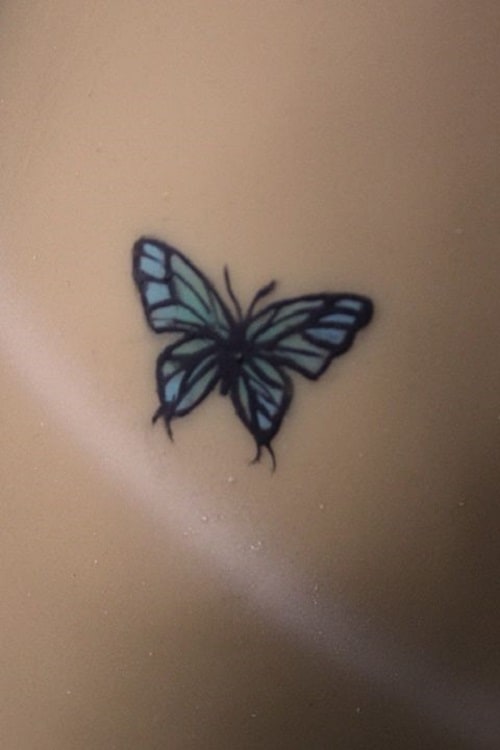 Small Blue Butterfly Inspiration Tattoo