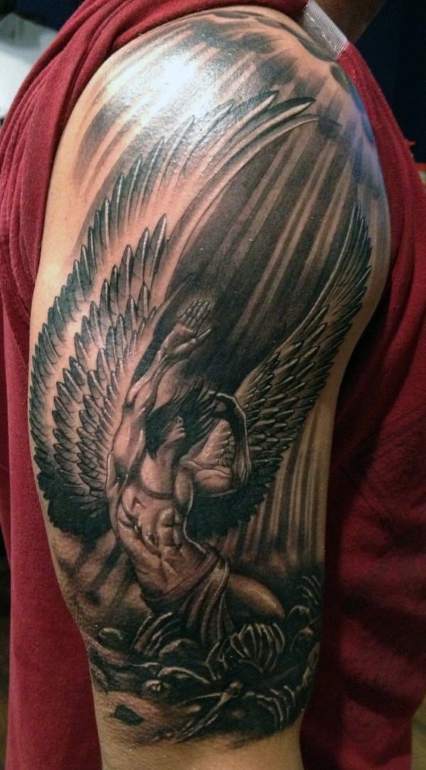 Small Guardian Angel Tattoos