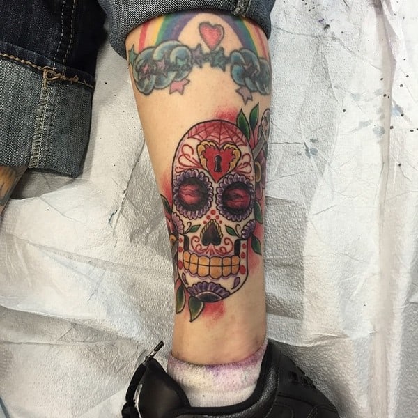 Sugar Skull Back Tattoo