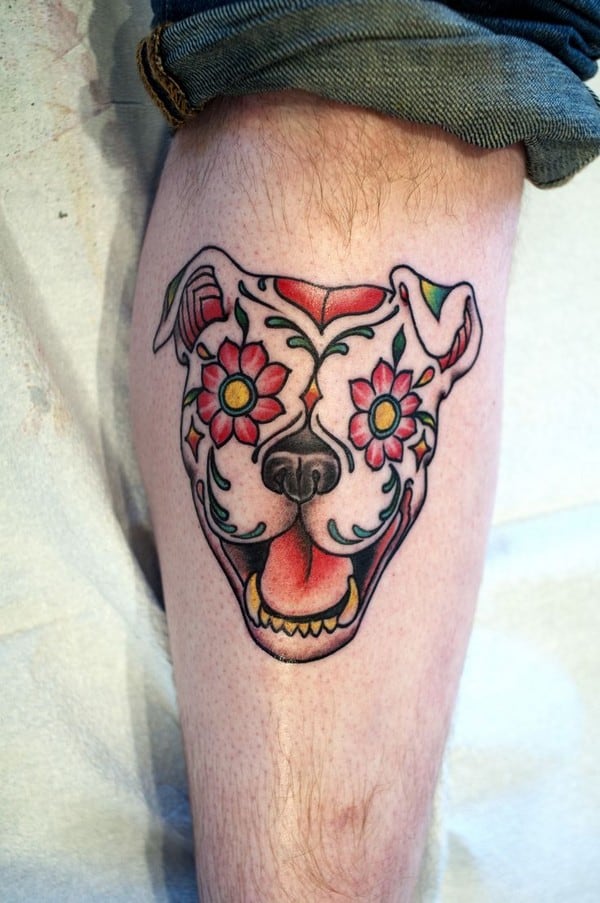 Sugar Skull Dog Tattoo