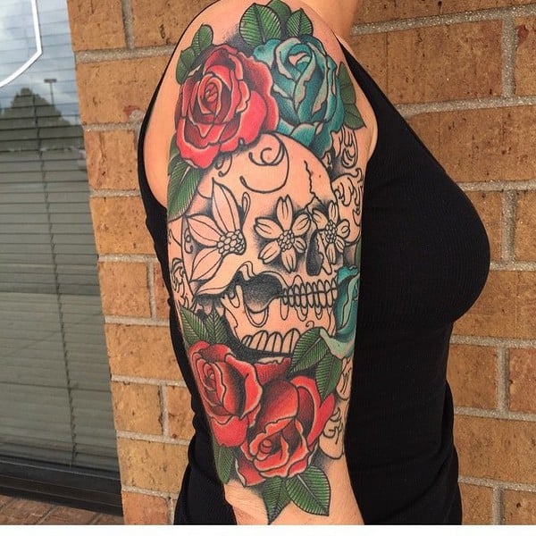 30 Skull And Flowers Tattoo Ideas For The Bold  Psycho Tats