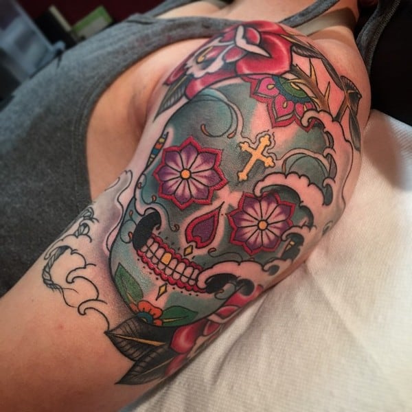 Sugar Skull Tattoo Designs Men