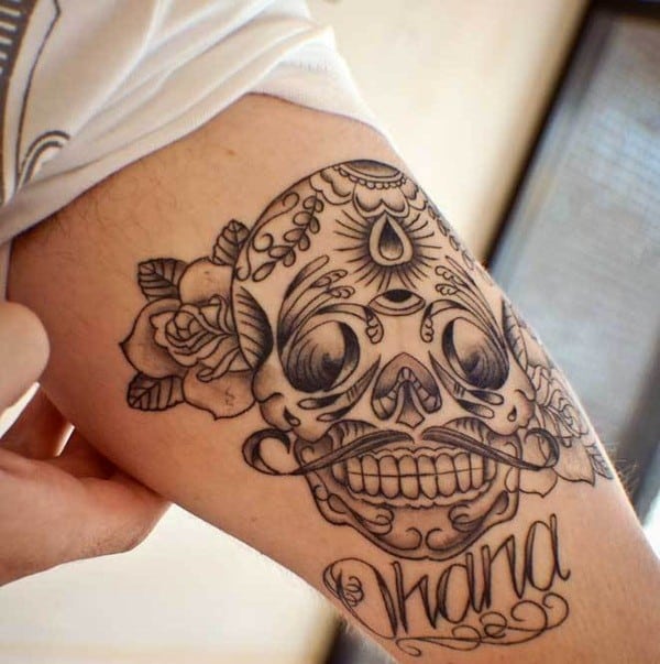 Sugar Skull Tattoo Designs Rose