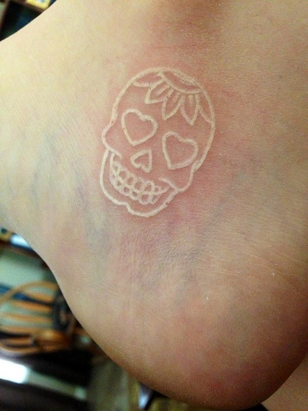 Sugar Skull Tattoo Designs White