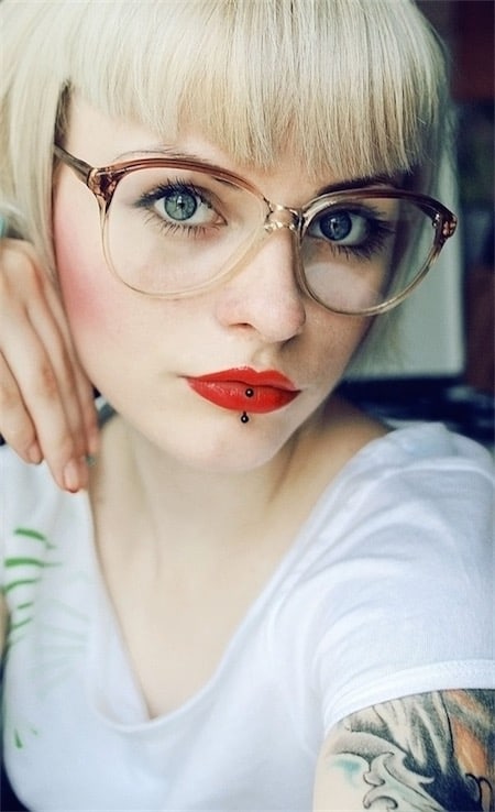 Vertical Labret Piercings Hipster