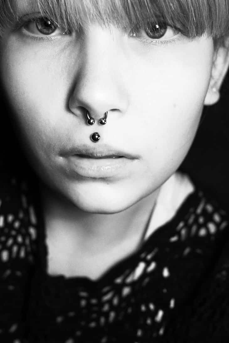 Amazing Septum And Medusa Piercing