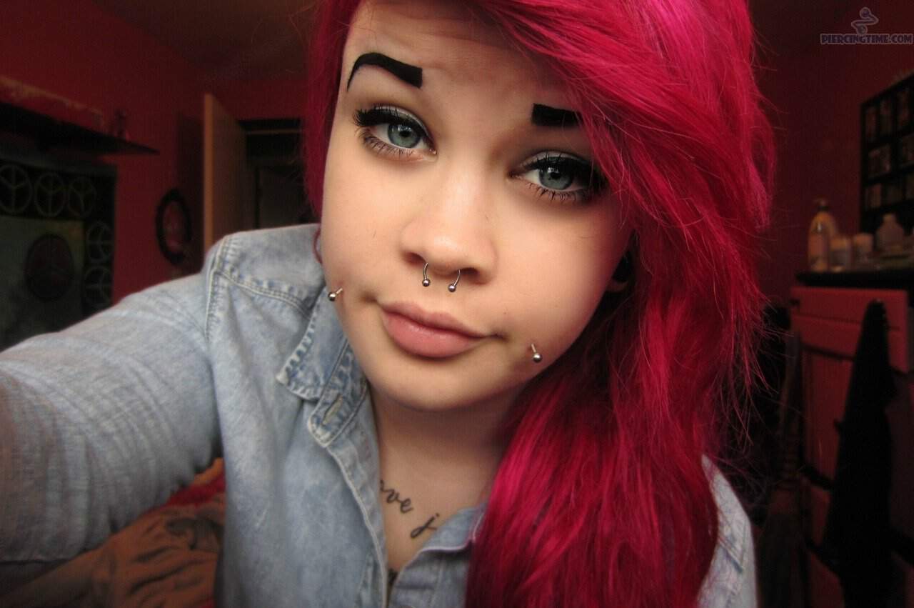 7. "Voluptuous Teen with Blue Hair and Cheek Piercings" - wide 1