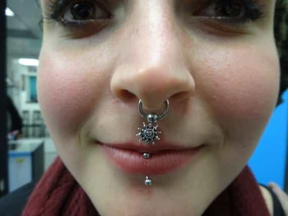 Vertical Lip and Medusa Piercing