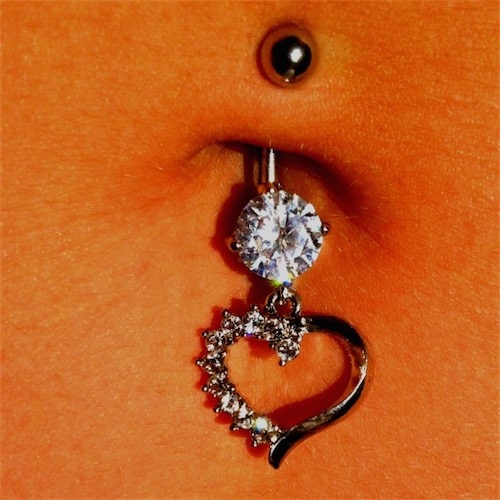 Heart Shaped Belly Button Ring Jewelry