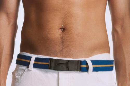 Male Belly Button Piercing