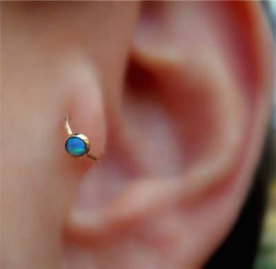 Blue Opal Tragus Earring Hoop