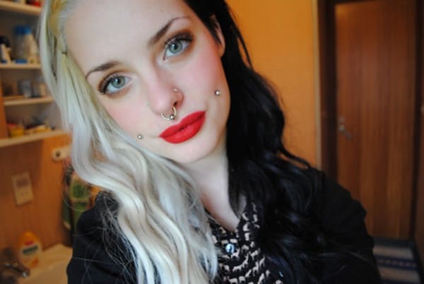 7. "Voluptuous Teen with Blue Hair and Cheek Piercings" - wide 5