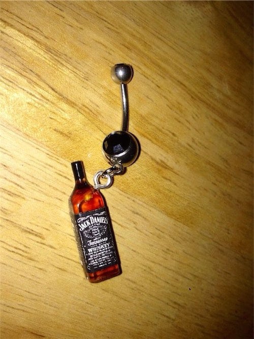 Jack Daniels Bottle Bellybutton Ring