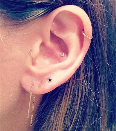 Left Tragus Ring Piercing