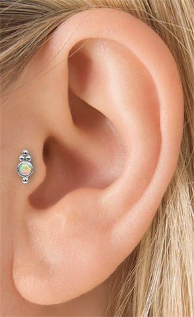 Opal Four Ball Trinity Tragus Threaded Stud 