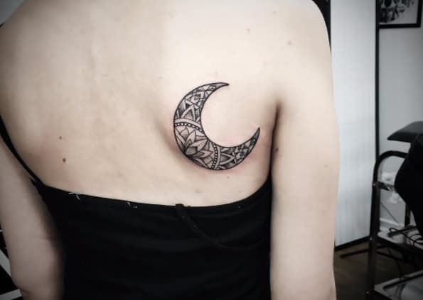 Crescent Moon Tattoo by Ishi Neve