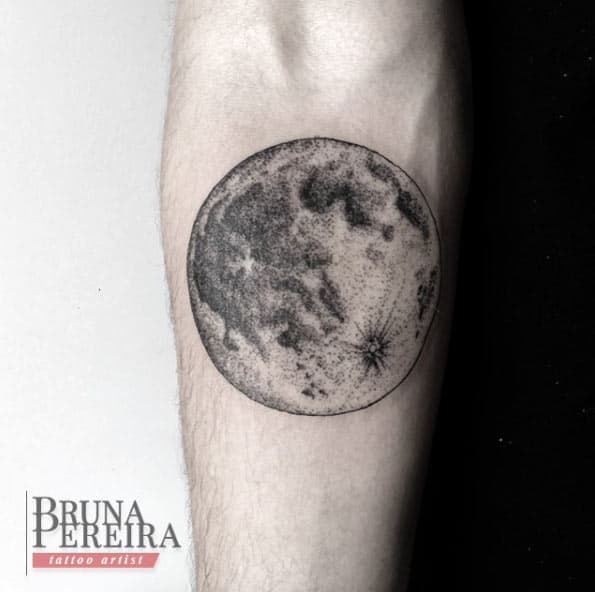 Detailed Moon Tattoo by Bruna Pereira
