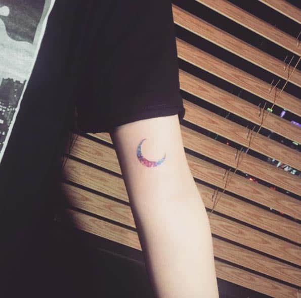 Tiny Moon Tattoo by Masa