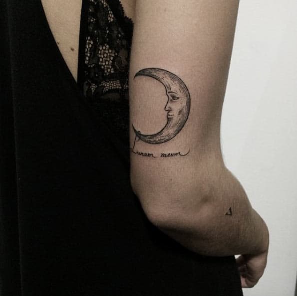 Linework Moon Tattoo by Sasha Masiuk