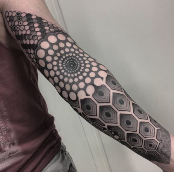 Geometric Sleeve Tattoo by Nissaco