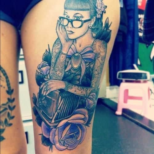 50s pin up girl tattoo