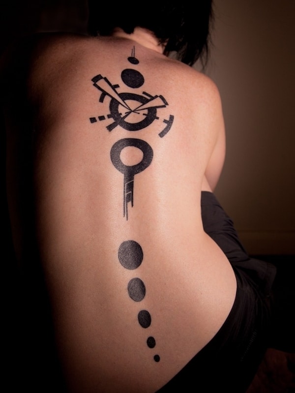 modern spine tattoo
