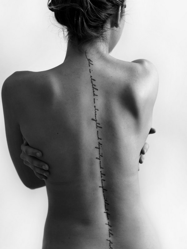 Victoria Beckhams Spine Script  The 50 Most Stylish Celebrity Tattoos   Livingly