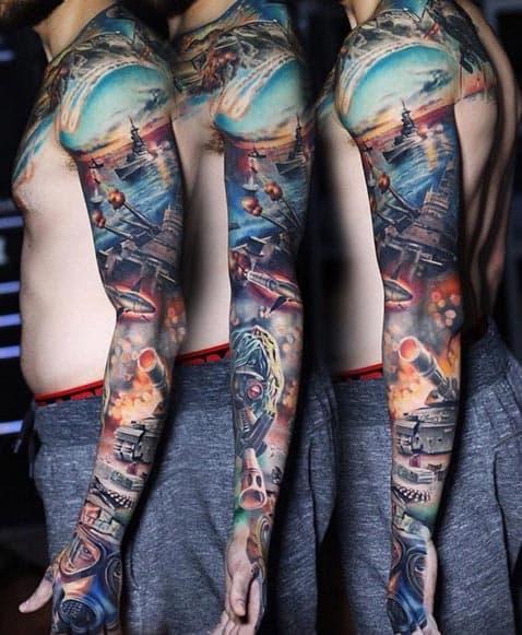 American Military Full Sleeve by Luka Lajoie