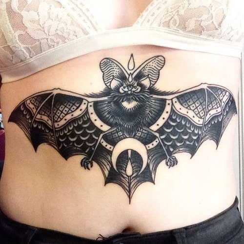 Bat Stomach Tattoo