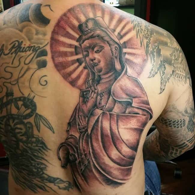 Full Back Buddha Tattoo Celebrity Ink™ | Tatoeage ideeën, Tatoeage