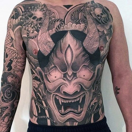 Demon Stomach Tattoo