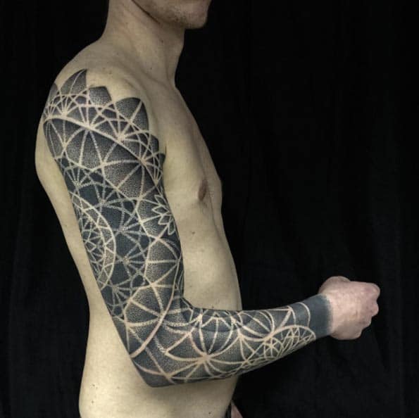 Dotwork Sacred Geometry Full Sleeve by Helsinki