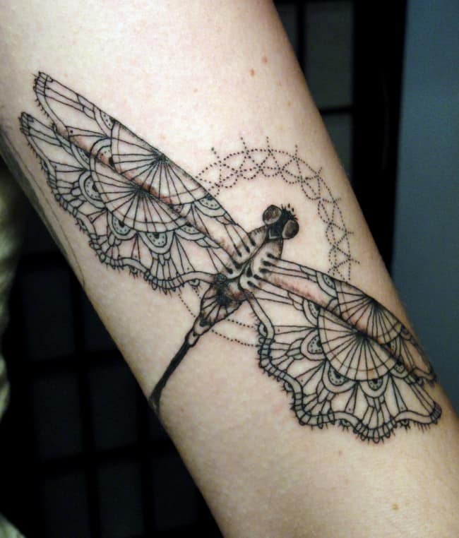 Burned Hearts Tattoo  Art Company  Delicate dragonfly tattoo on her  shoulder Done by Eric at Burned Hearts Tattoo in Columbus OH USA  6145473892 tattoos safetattoo professional tattooshop tattooartist  dynamic eternalink 