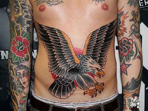 Eagle Stomach Tattoo for Men