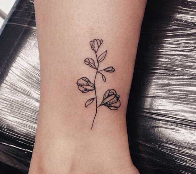 Flower Ankle Tattoo