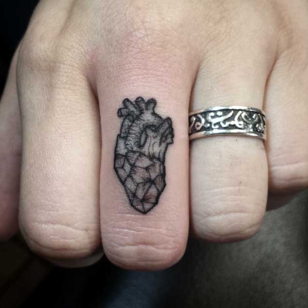 Heart Finger Tattoo