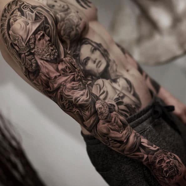 Greek God Mars Full Sleeve by Jun Cha