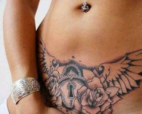 pretty stomach tattoos