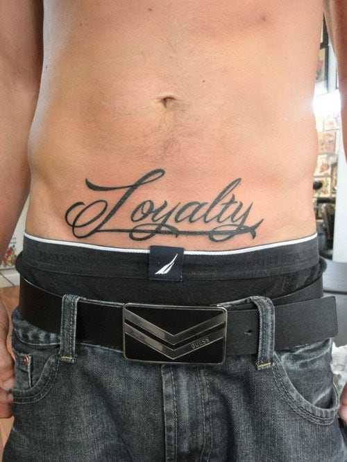 Loyalty Lower Abdomen Stomach Tattoo