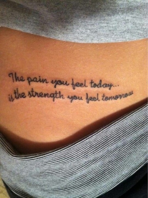 Pregnancy Quote Tattoo on Stomach