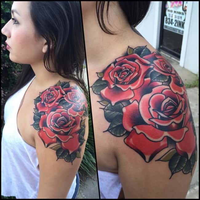 Update 99 about flower shoulder tattoo latest  indaotaonec