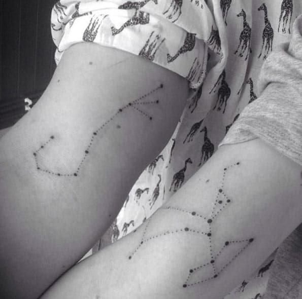 Constellation Sister Tattoos by Lauren Fernandez