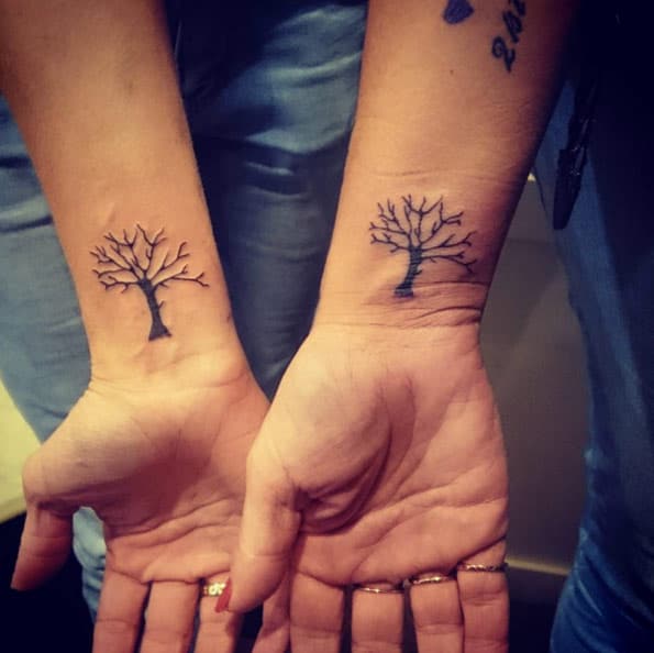 tree tattoos for sisters