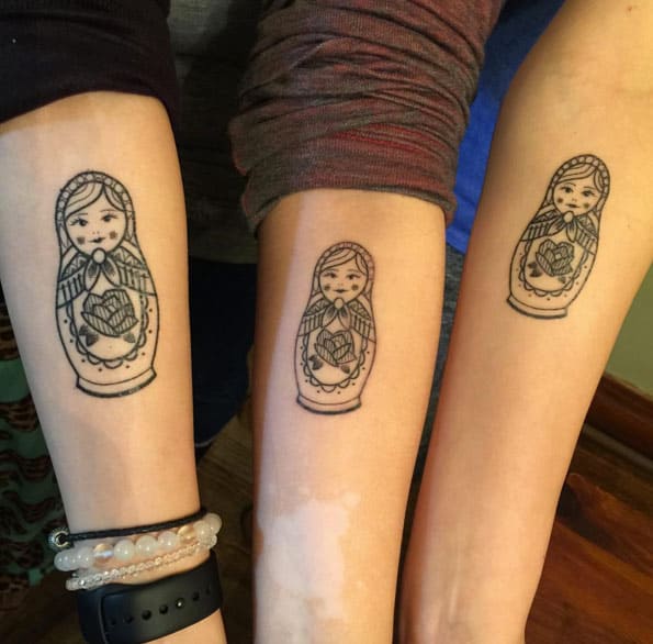 Russian Nesting Doll Sister Tattoos!