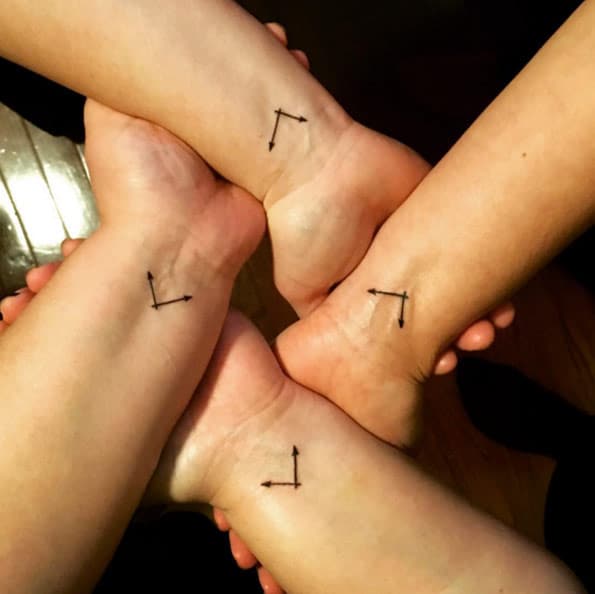 Clock Hand Sister Tattoos 