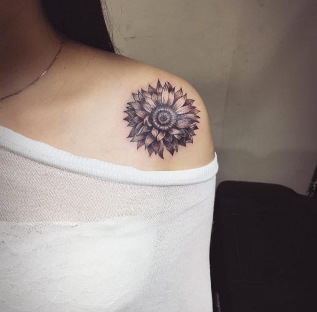 Sunflower Tattoo Design by Yunung