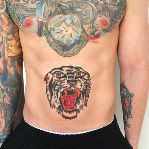 Tiger Stomach Tattoo