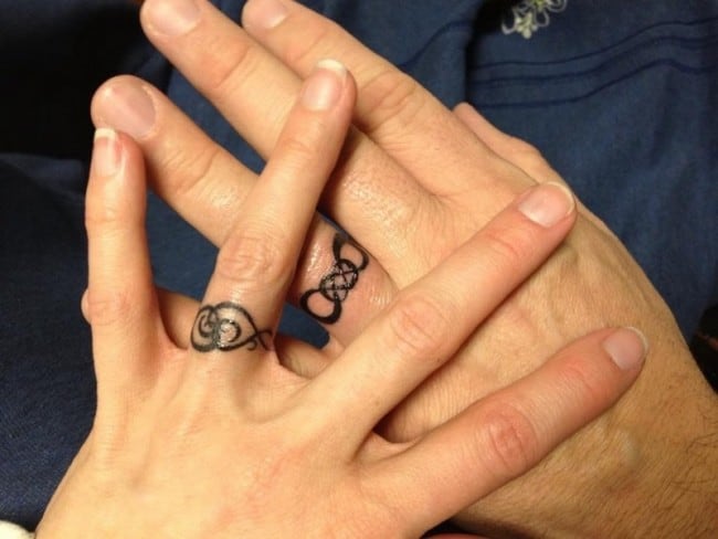 42 Wedding Ring Tattoos That Will Only Appeal To The Most Amazing Of  Couples  TattooBlend